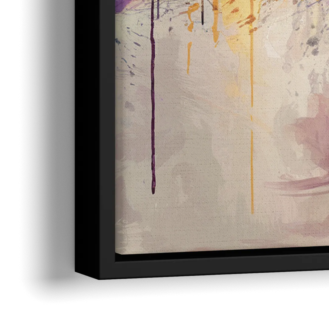 Orlando Skyline at Sunset - Close-Up Black Frame Canvas