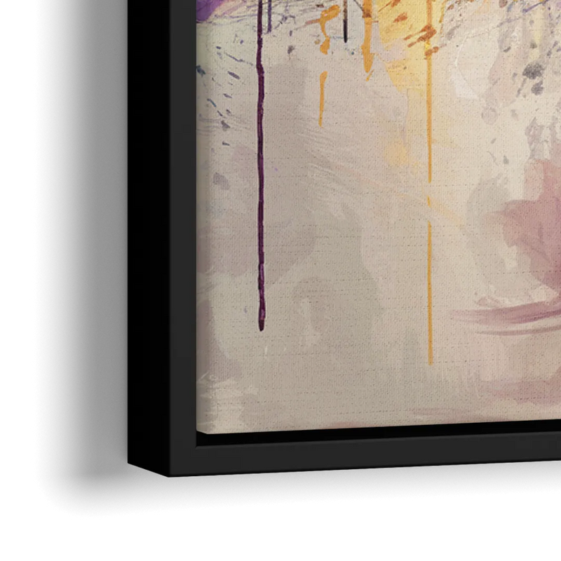 Orlando Skyline at Sunset - Close-Up Black Frame Canvas