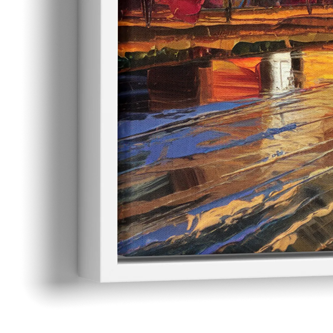 Minneapolis Mississippi River View - Close-Up White Frame Canvas