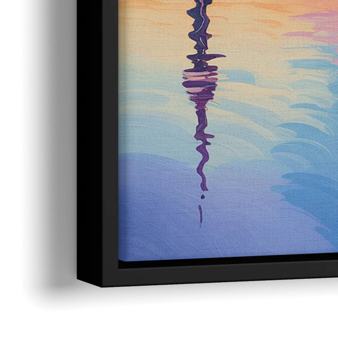 Toronto Skyline Evening Glow - Close-Up Black Frame Canvas