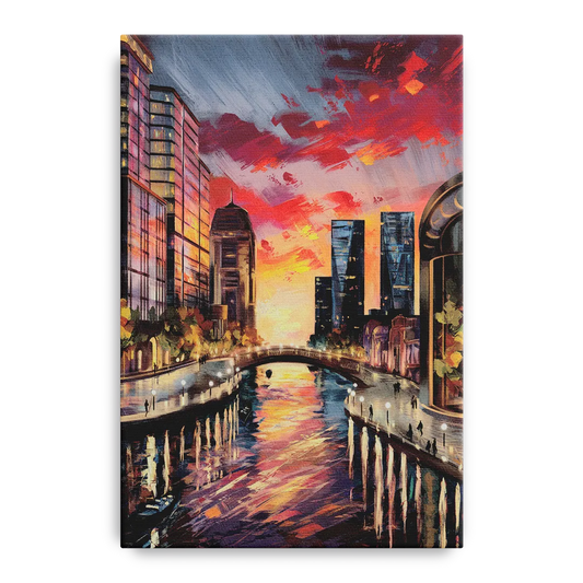 Garland Cityscape Sunset - Canvas Wall Art