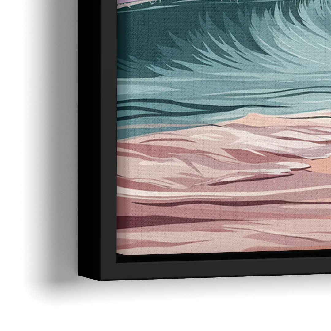 Myrtle Beach Ocean Sunrise - Close-Up Black Frame Canvas