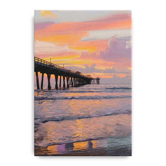 Myrtle Beach Pier at Sunset - Canvas Wall Art