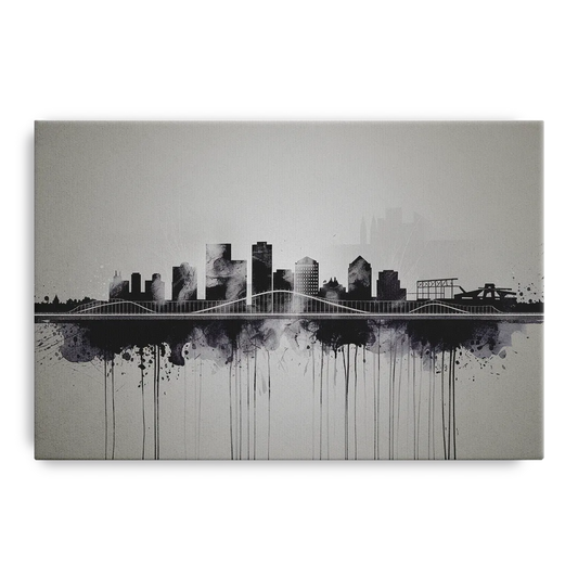 Rochester Cityscape Reflection - Canvas Wall Art