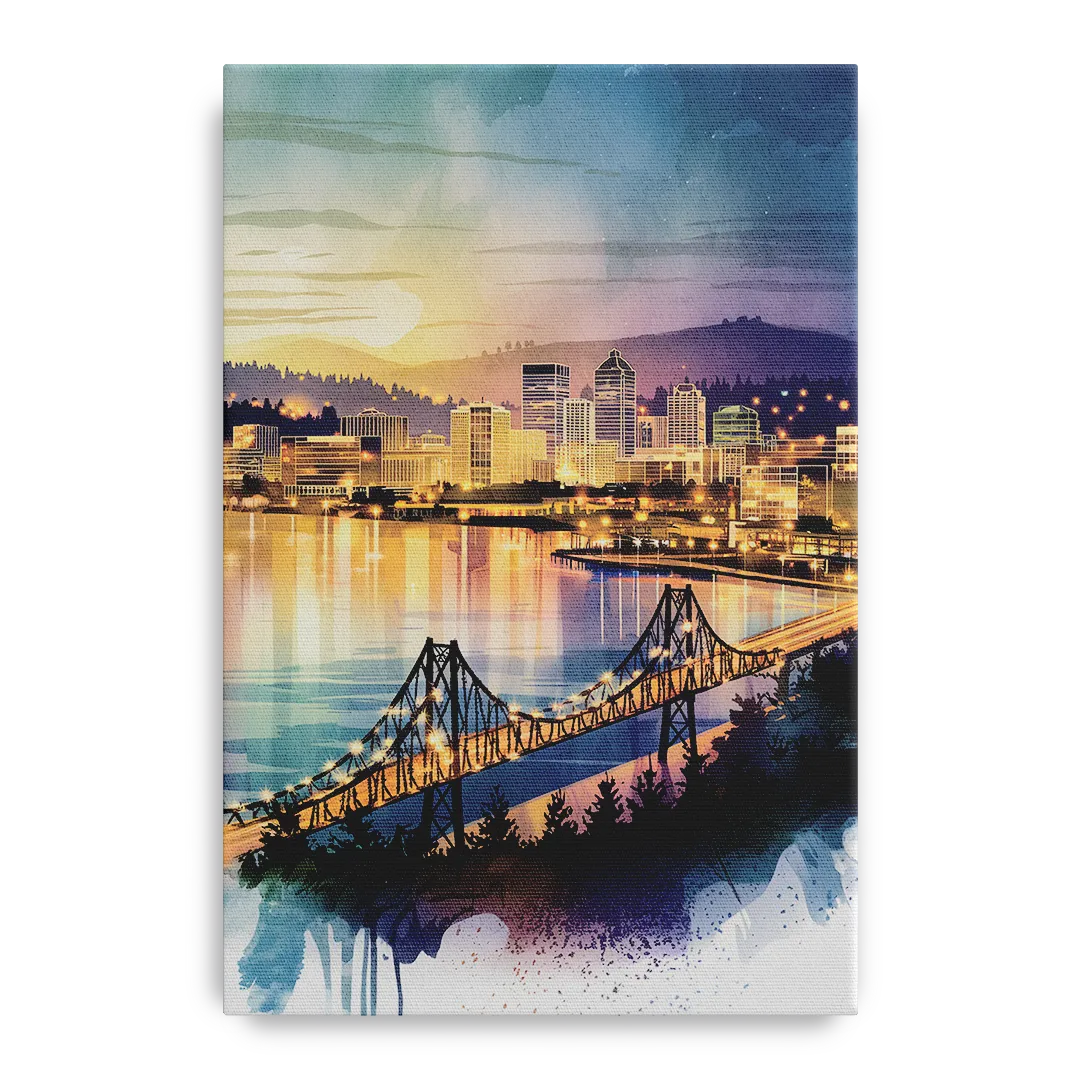 Tacoma Skyline View - Canvas Wall Art