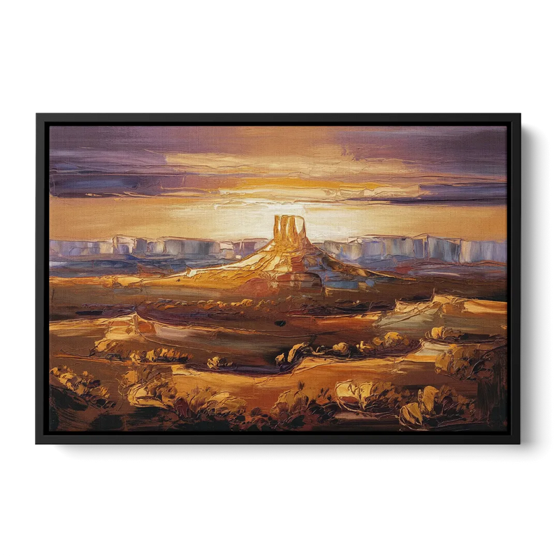 Mesa Sunlit Horizons - Black Frame Canvas