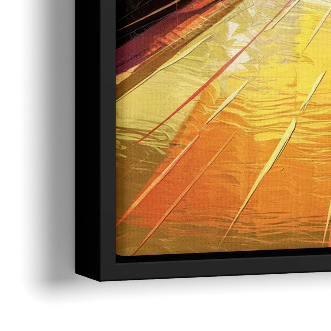 Atlanta Skyline and Peachtree Street - Close-Up Black Frame Canvas