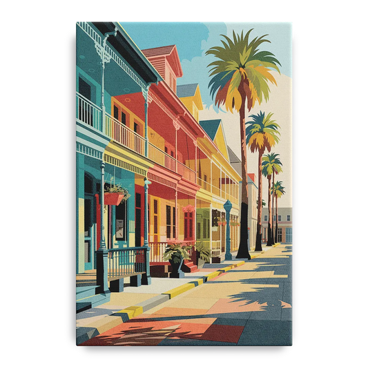 Galveston Downtown Charm - Canvas Wall Art