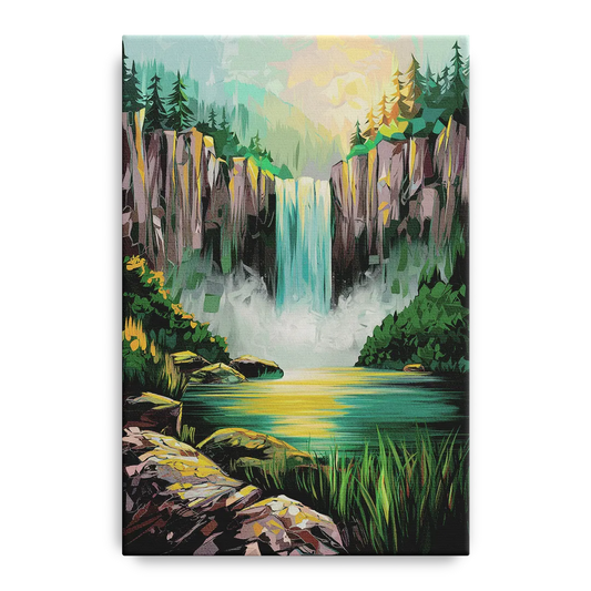 Spokane Waterfalls Scene - Canvas Wall Art