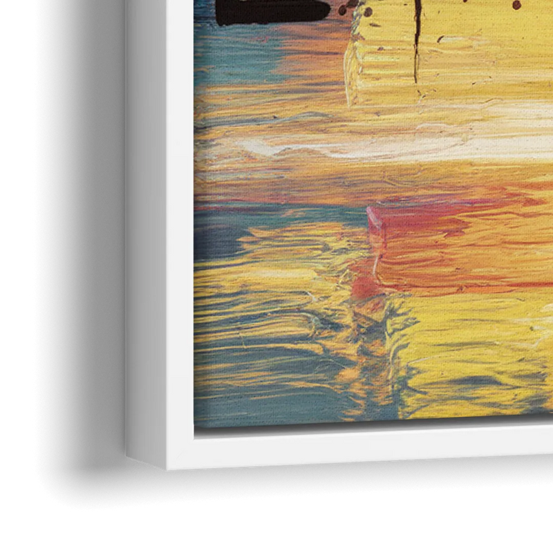 Madison Skyline at Sunset - Close-Up White Frame Canvas