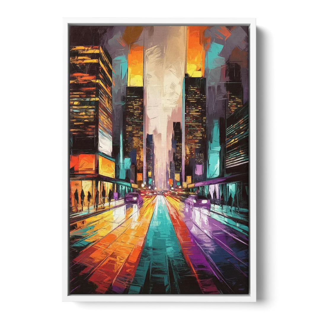 Joseph City Lights - White Frame Canvas