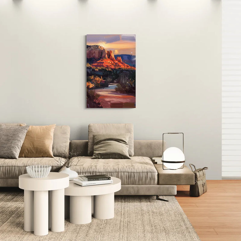 Sedona Evening Sky Glow - Canvas Wall Art Living Room