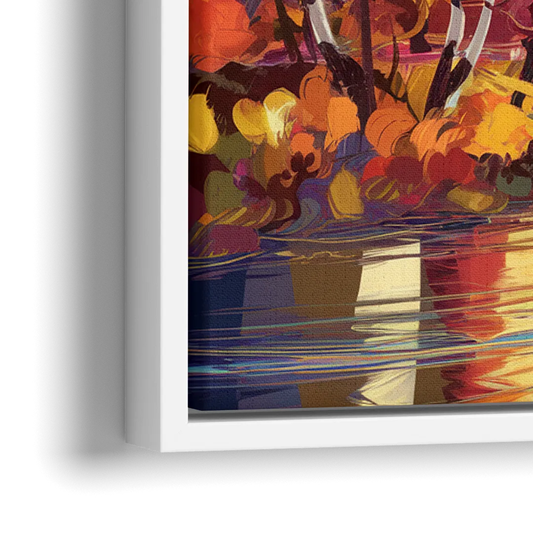 Jackson Hole Autumn Colors - Close-Up White Frame Canvas