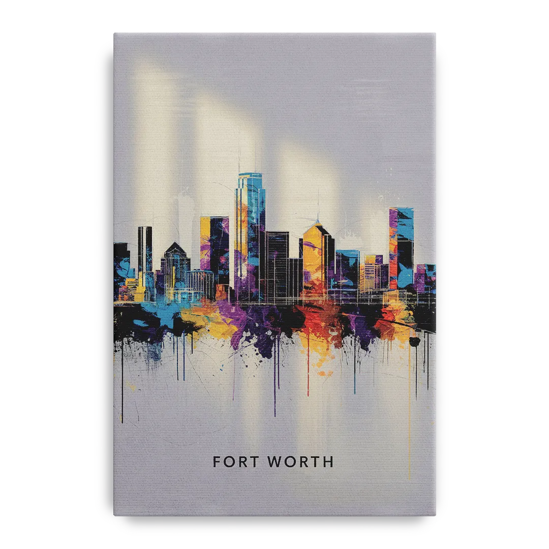 Fort Worth Downtown Skyline - Canvas Wall Art