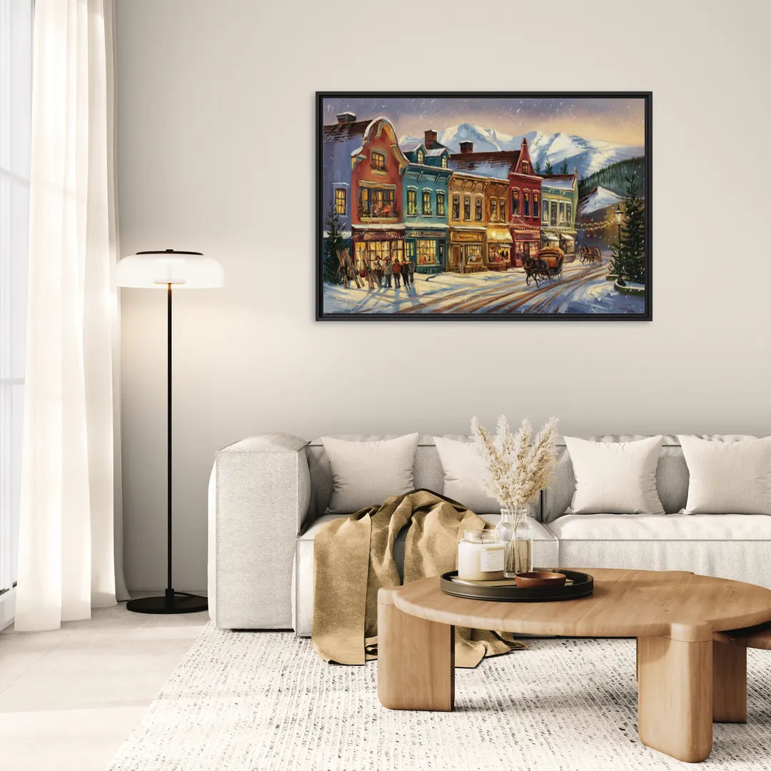 Breckenridge Historic Downtown - Living Room Black Frame Canvas