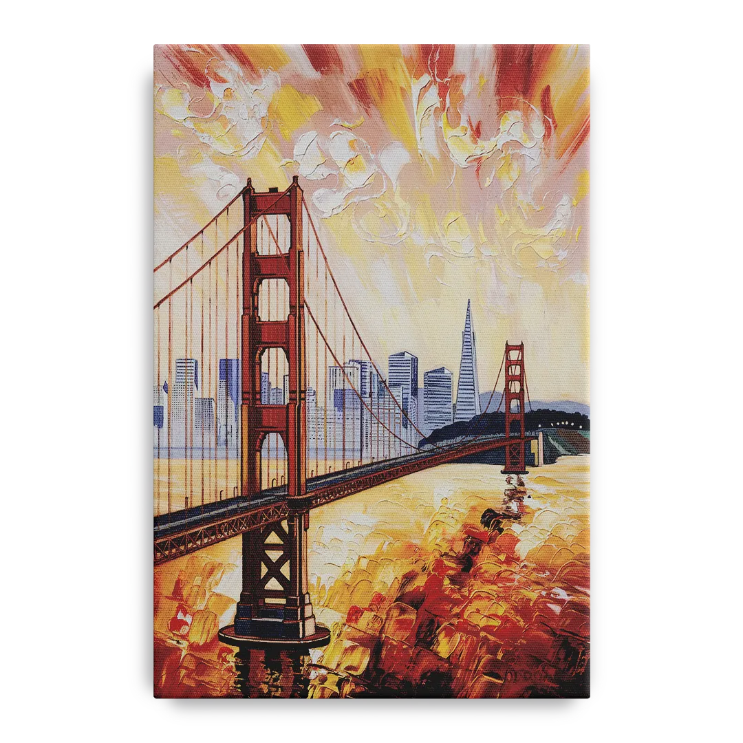 San Francisco Skyline Silhouette - Canvas Wall Art
