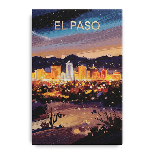 El Paso Night Lights - Canvas Wall Art