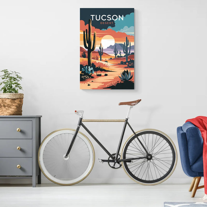 Tucson Desert Sunset - Canvas Wall Art Living Room