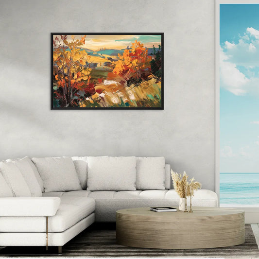Spokane Autumn Colors - Living Room Black Frame Canvas