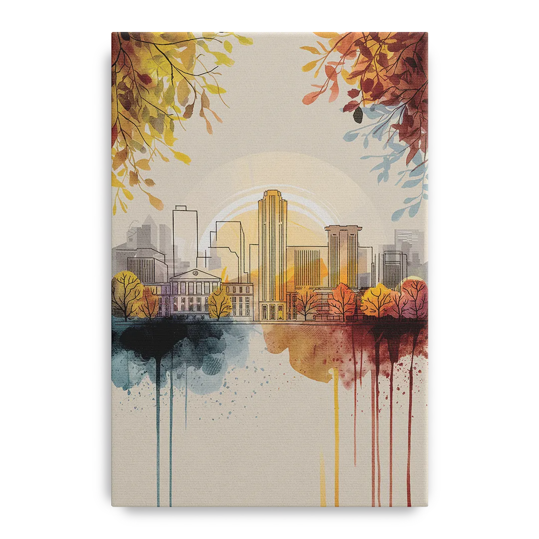Buffalo Skyline in Autumn - Canvas Wall Art