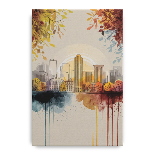 Buffalo Skyline in Autumn - Canvas Wall Art