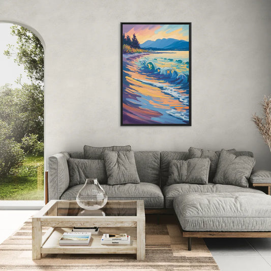 Kitsilano Beach - Living Room Black Frame Canvas