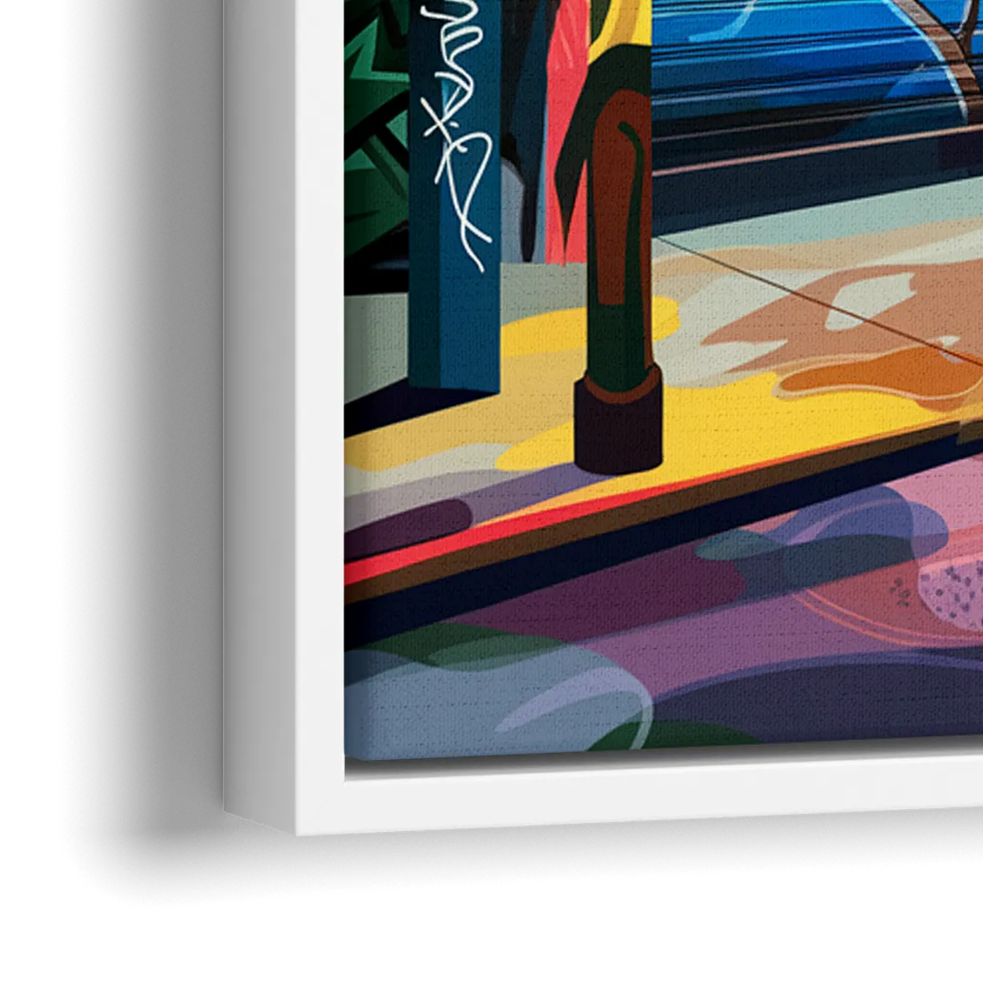 Oakland Street Art Scene - Close-Up White Frame Canvas