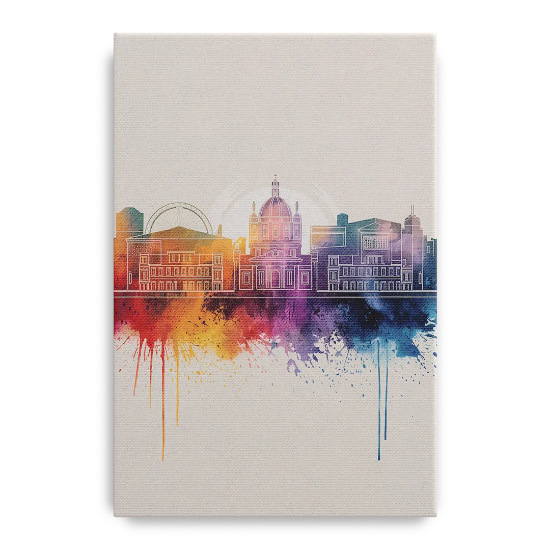 Providence Skyline at Sunset - Canvas Wall Art
