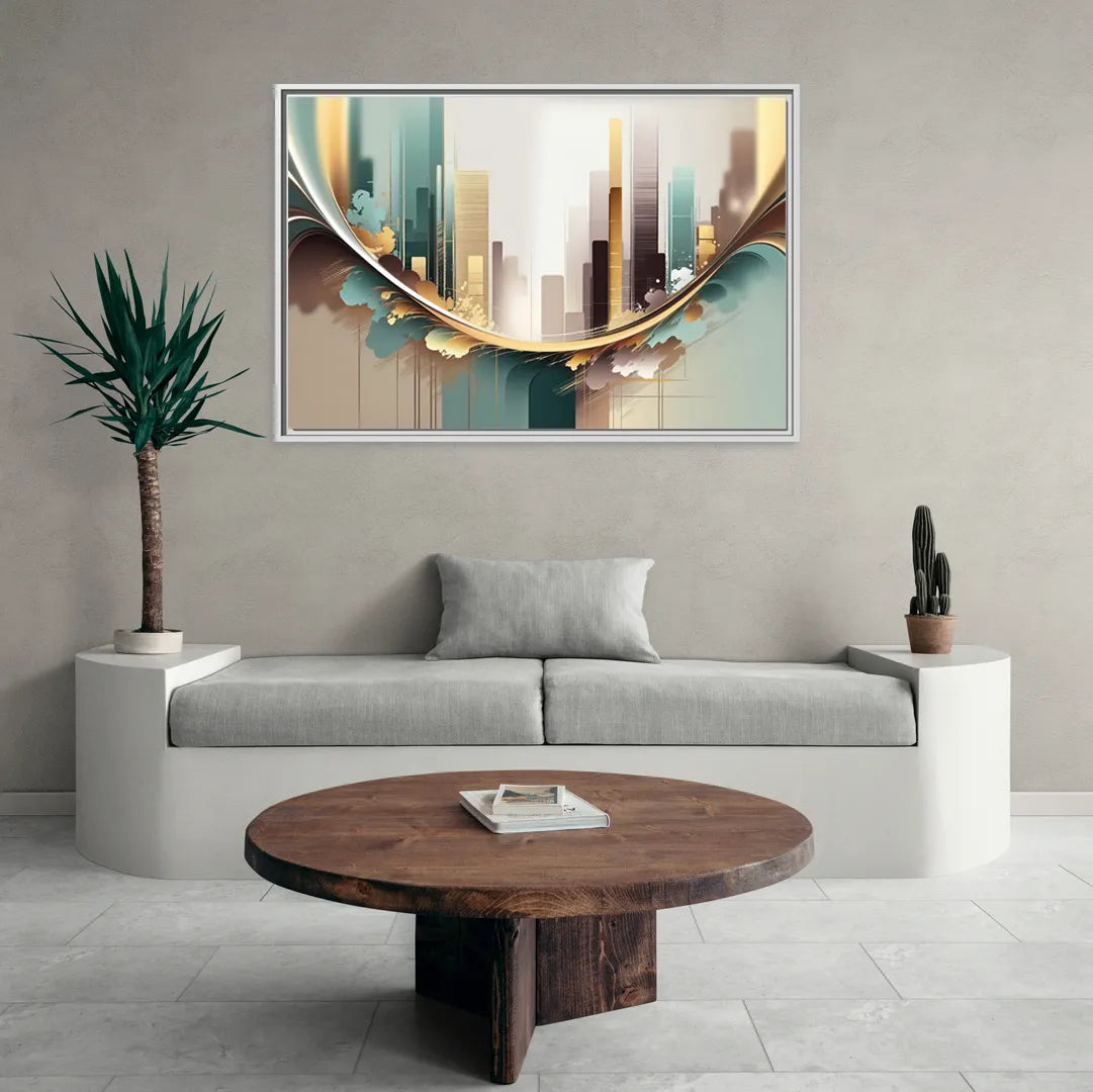 Irvine Modern Design - Living Room White Frame Canvas