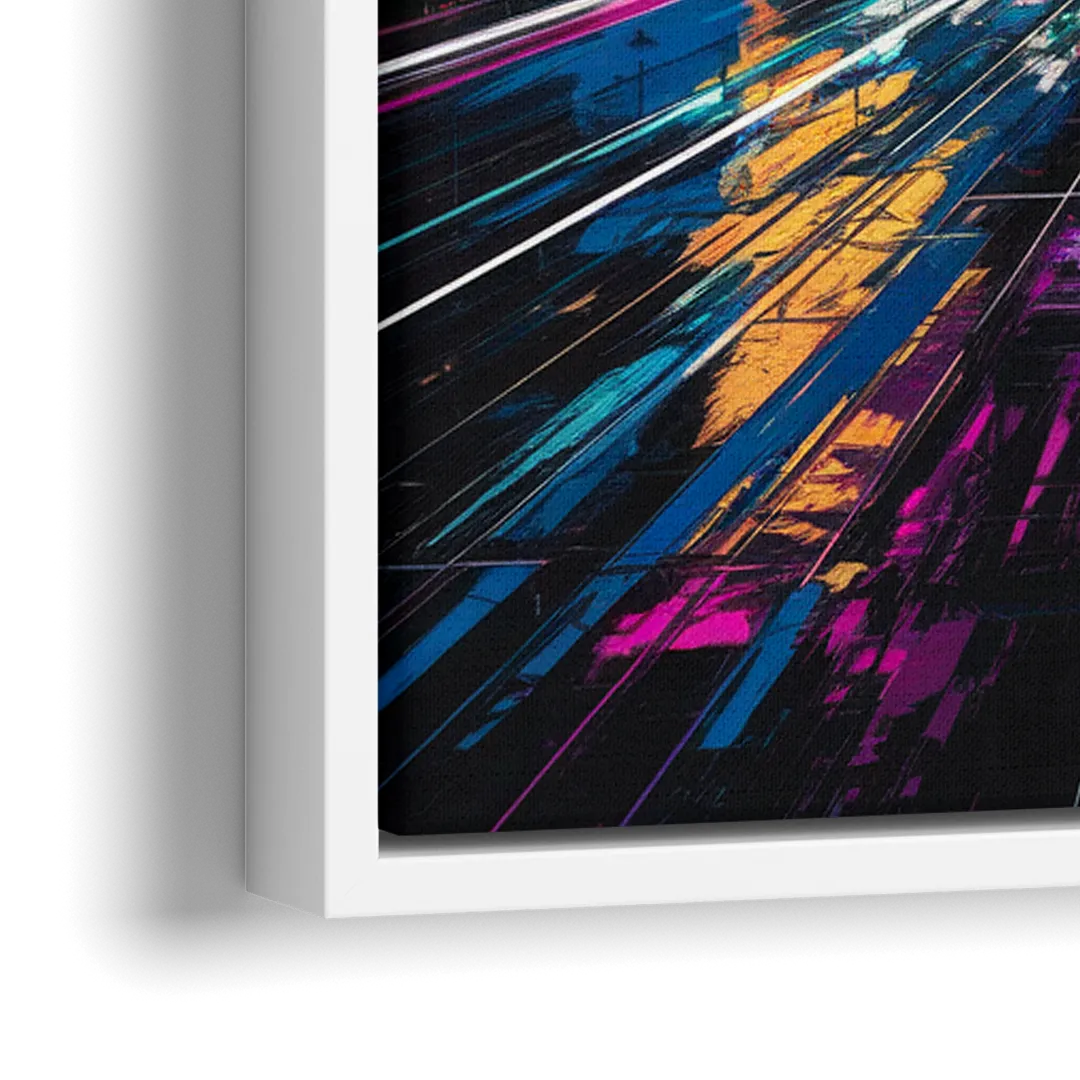 Norfolk Neon District Vibes - Close-Up White Frame Canvas