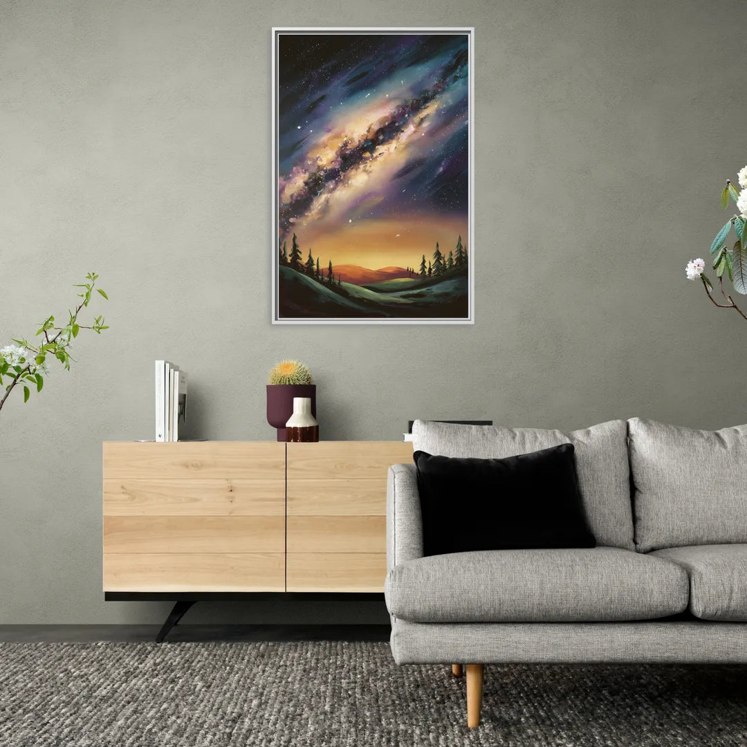 Huntsville Night Sky Astronomy - Living Room White Frame Canvas