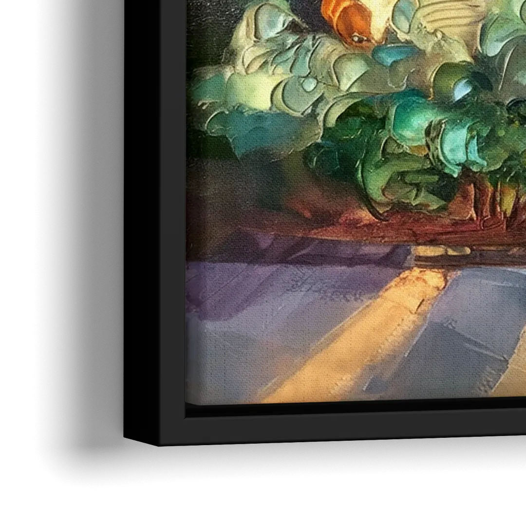 St. Louis Forest Park Landscape - Close-Up Black Frame Canvas