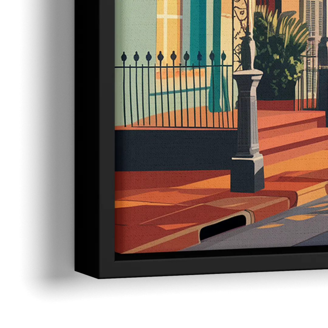 New Orleans Historic Architecture - Close-Up Black Frame Canvas
