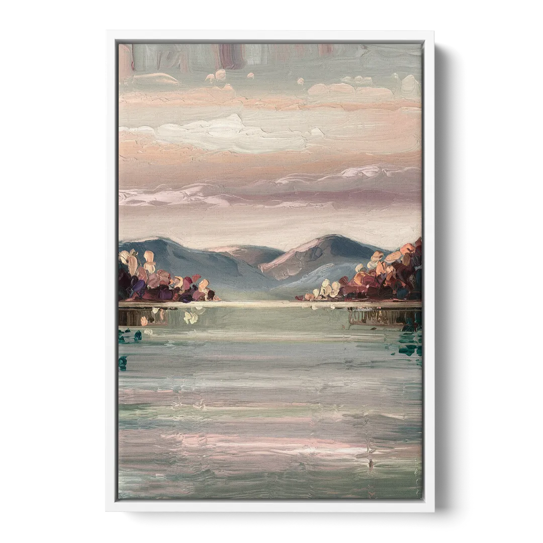 Burlington Lake Champlain Serenity - White Frame Canvas