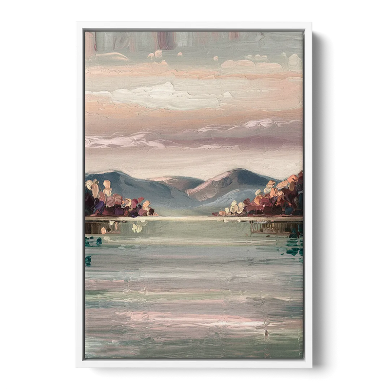 Burlington Lake Champlain Serenity - White Frame Canvas