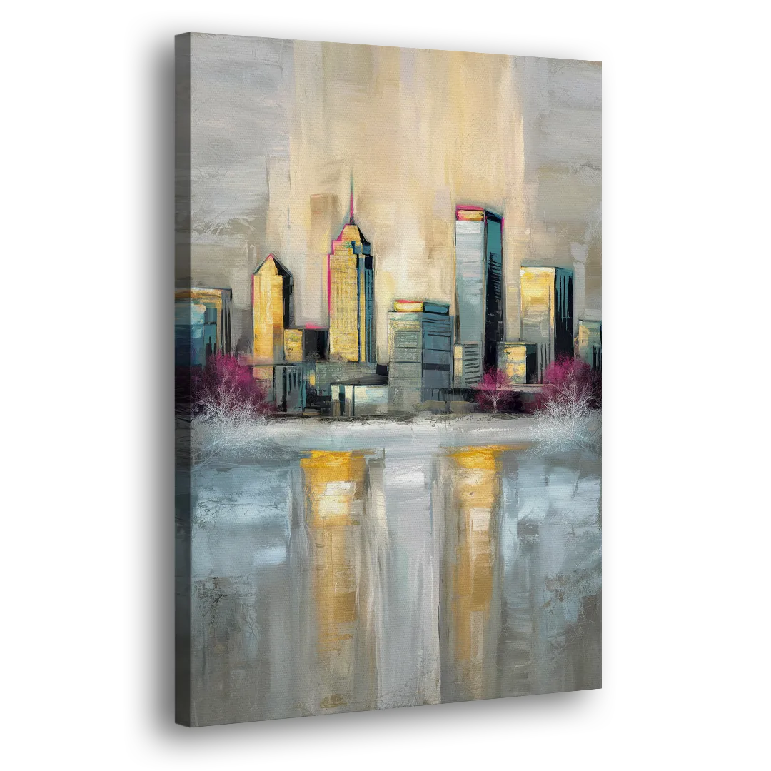 Buffalo Skyline in Winter - Canvas Print Art Sides