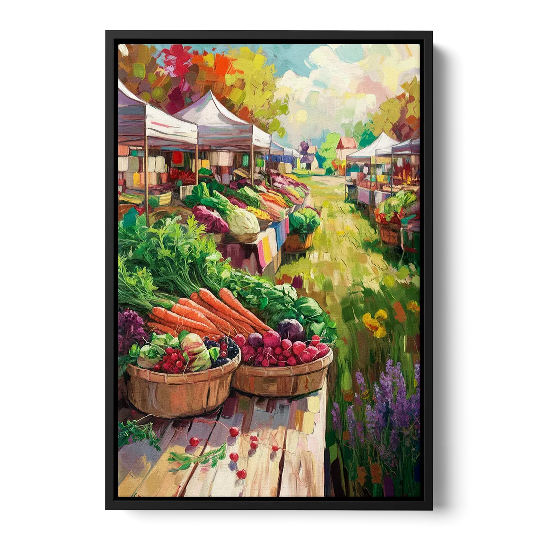 Madison Farmers Market Delight - Black Frame Canvas