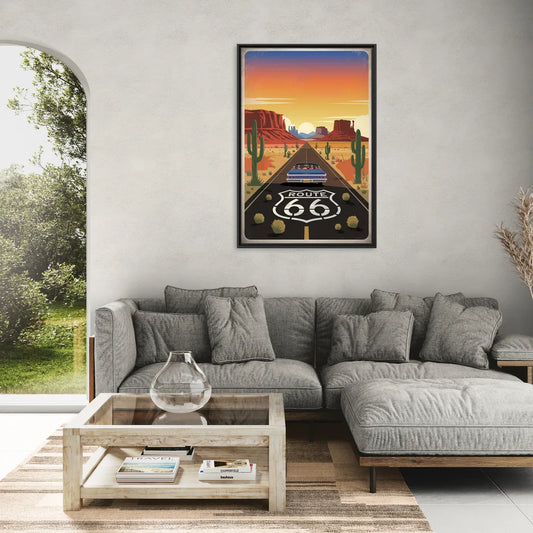 Springfield Route 66 - Living Room Black Frame Canvas