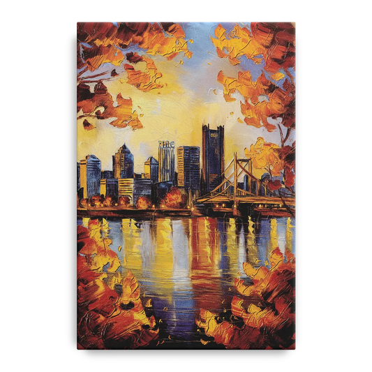 Pittsburgh Skyline in Autumn - Canvas Wall Art