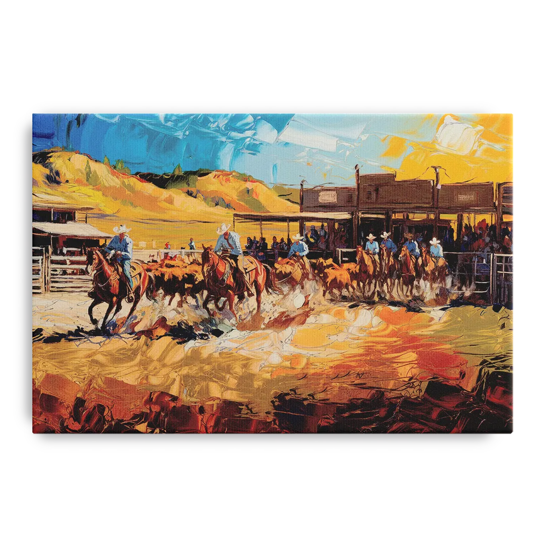 Fort Worth Rodeo And Cowboy Spirit - Canvas Wall Art