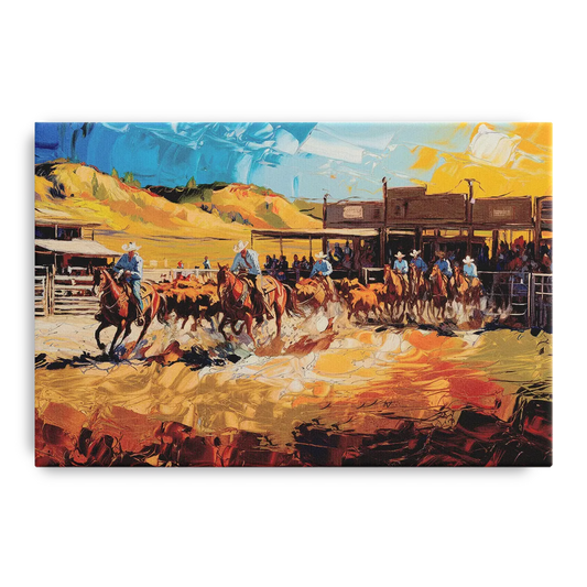 Fort Worth Rodeo And Cowboy Spirit - Canvas Wall Art