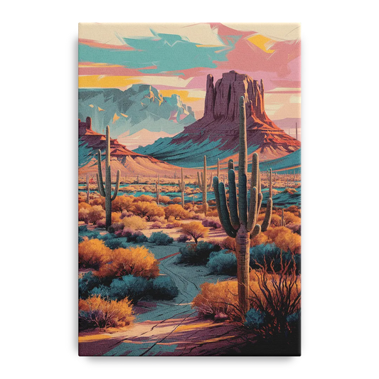 Tucson Cactus Landscape - Canvas Wall Art