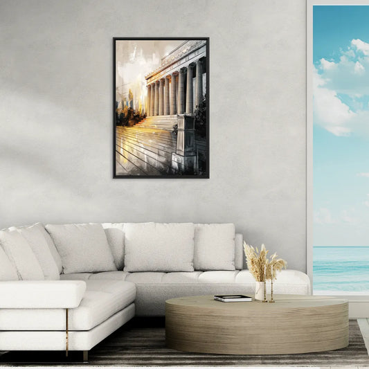 Lincoln Urban Charm - Living Room Black Frame Canvas