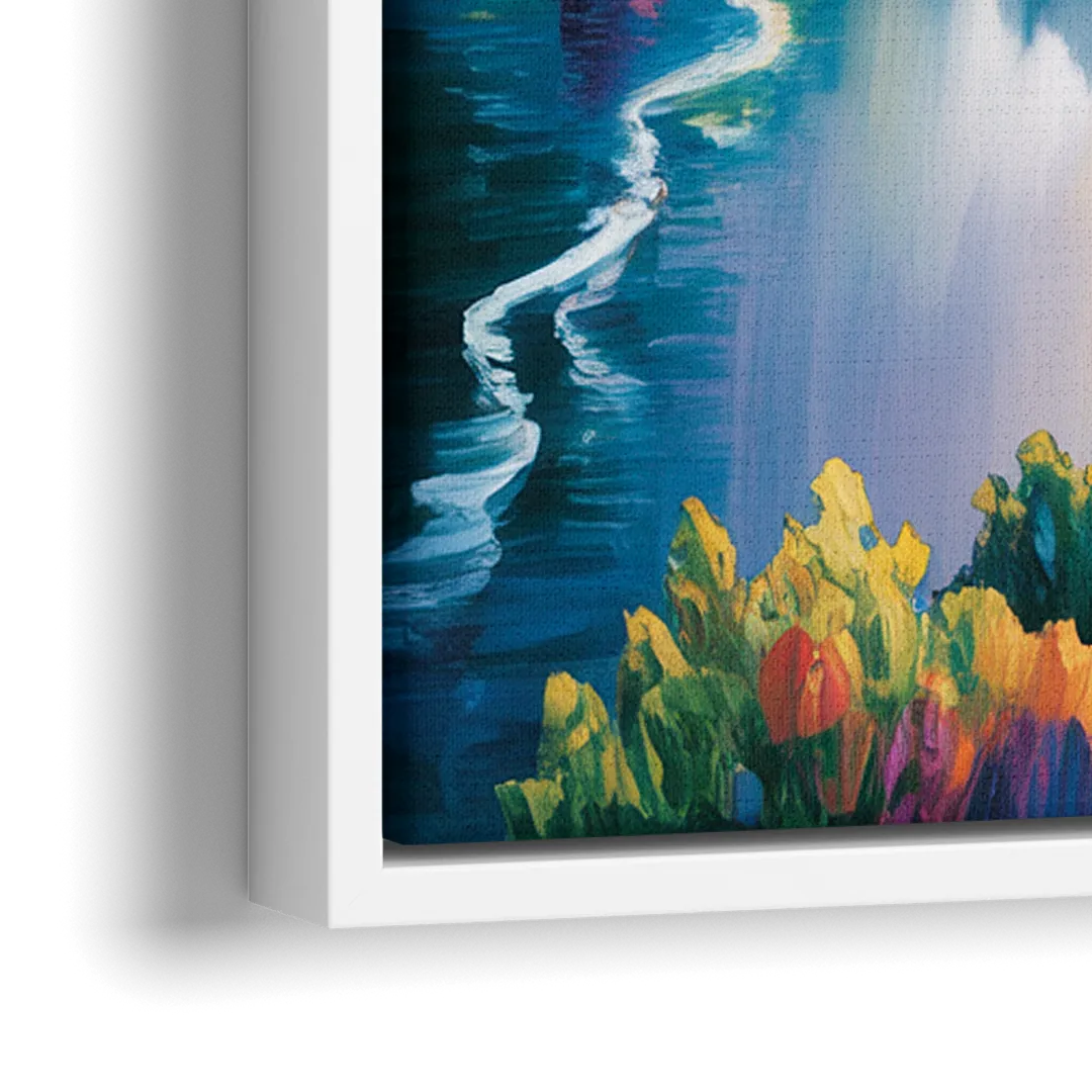 Niagara Falls Tunnel View - Close-Up White Frame Canvas