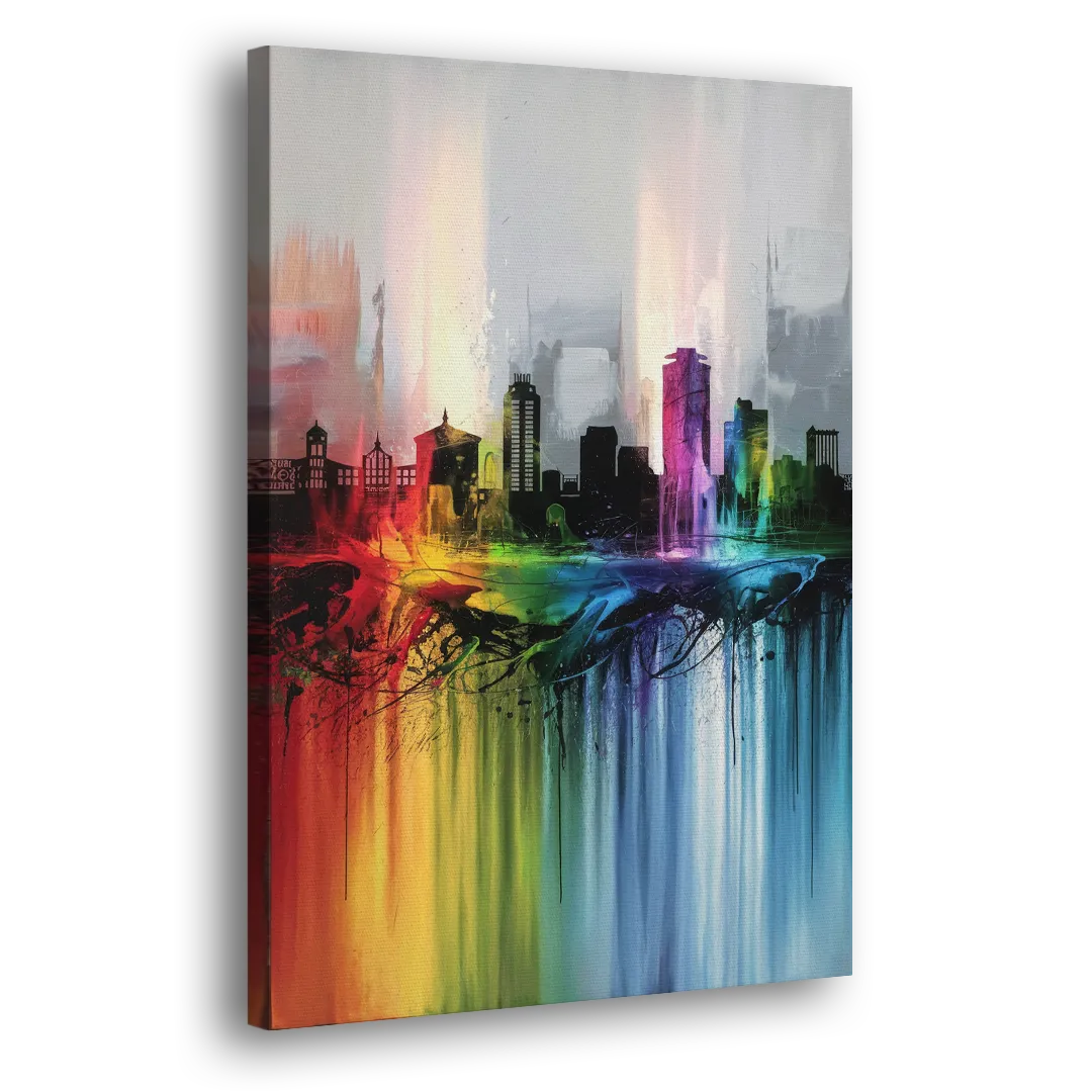 Fayetteville Downtown Skyline - Canvas Print Art Sides