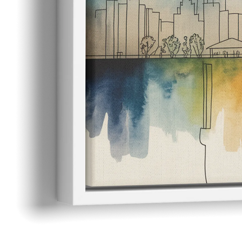 St Lawrence Skyline Market Scene - Close-Up White Frame Canvas