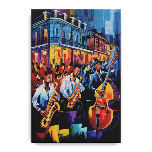 New Orleans Jazz Scene - Canvas Wall Art