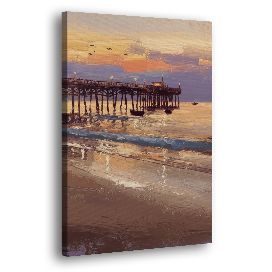 Naples Pier at Twilight - Canvas Print Art Sides