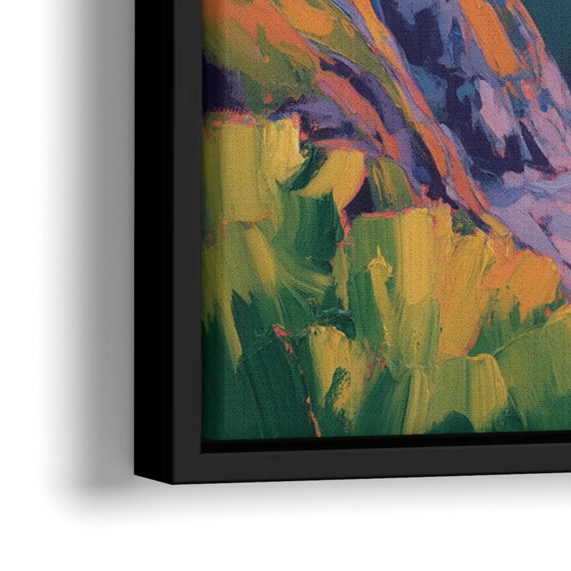 Sunset Over Cape Breton - Close-Up Black Frame Canvas