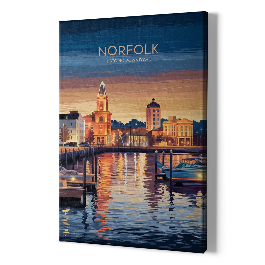 Norfolk Historic Downtown - Canvas Print Art Sides